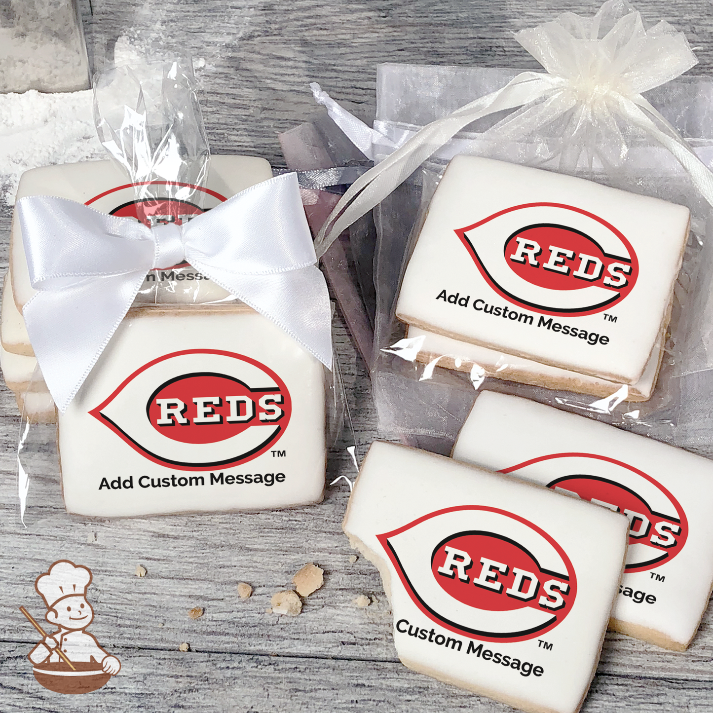 MLB Cincinnati Reds Custom Message Cookies (Rectangle)