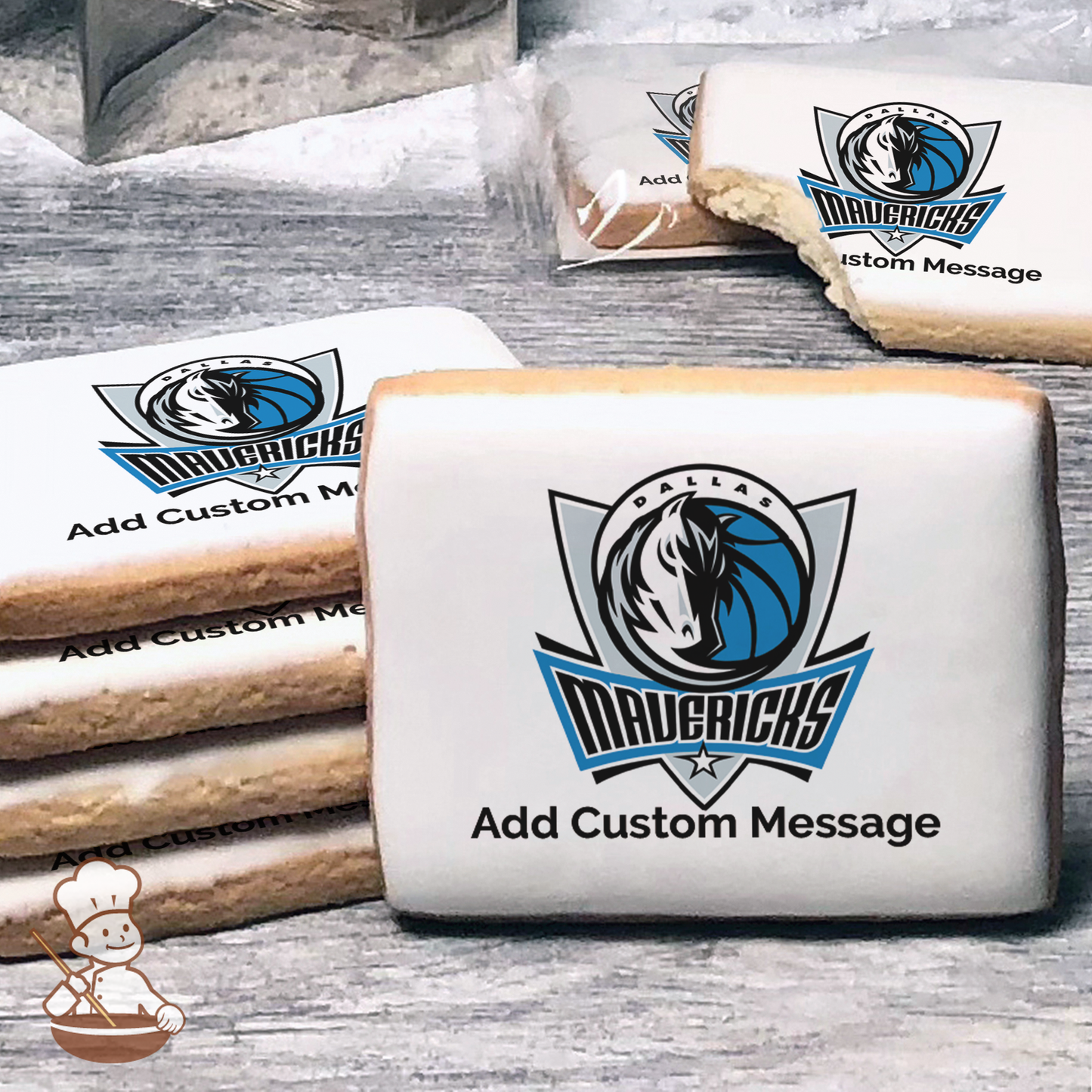 NBA Dallas Mavericks Custom Message Cookies (Rectangle)