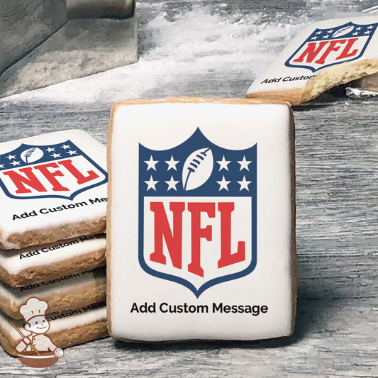 NFL Shield Custom Message Cookies (Rectangle)