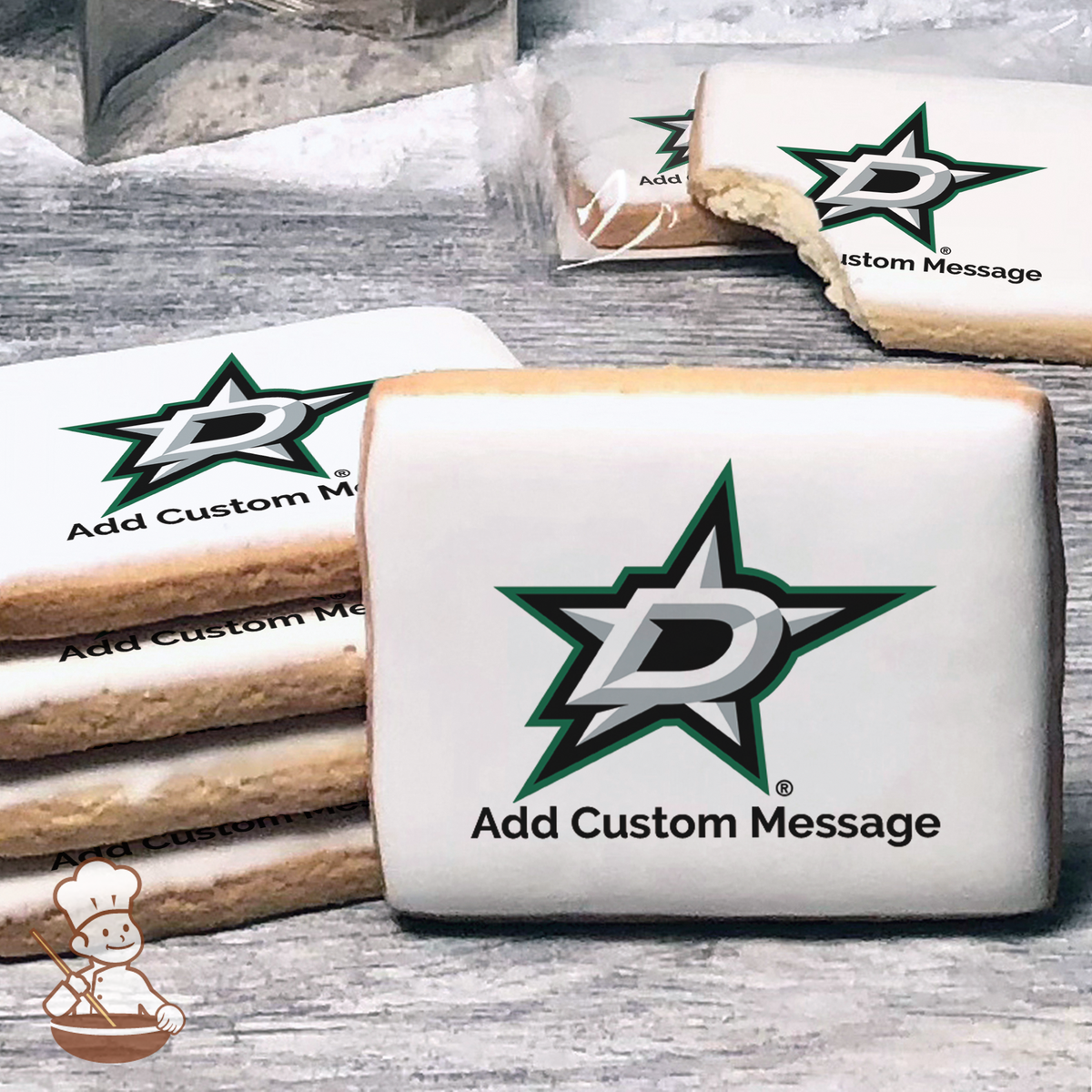 Dallas Rocks Cookies NHL Dallas Stars Custom Message Cookies β Watsonville & Monterey