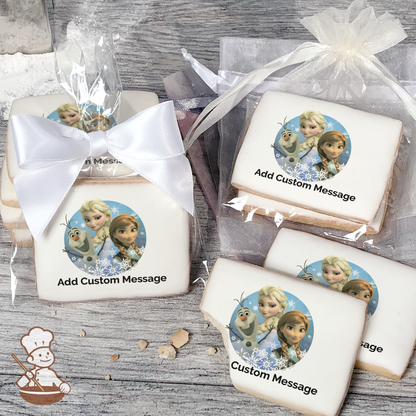 Frozen Olaf Elsa and Anna Custom Message Cookies (Rectangle)