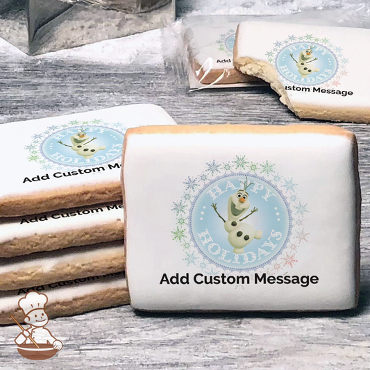 Frozen Olaf Happy Holidays Custom Message Cookies (Rectangle)