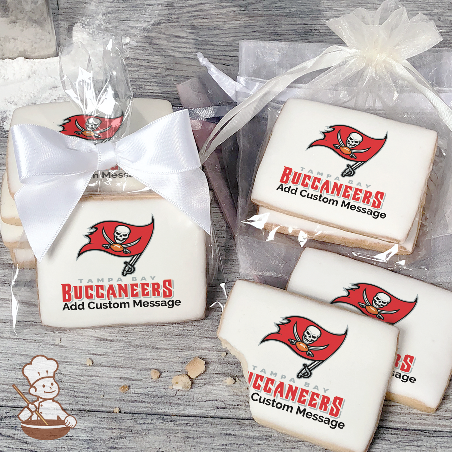 NFL Tampa Bay Buccaneers Custom Message Cookies (Rectangle)