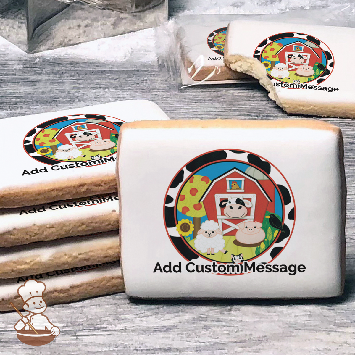 Barnham Cookies Baby Barnyard Custom Message Cookies | Freedom Bakery