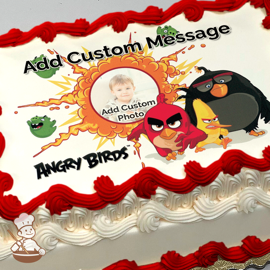 The Angry Birds Movie Tick Tick Boom Custom Photo Cake