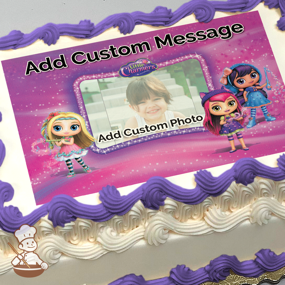 Little Charmers Sparkle Everything Custom Photo Cake