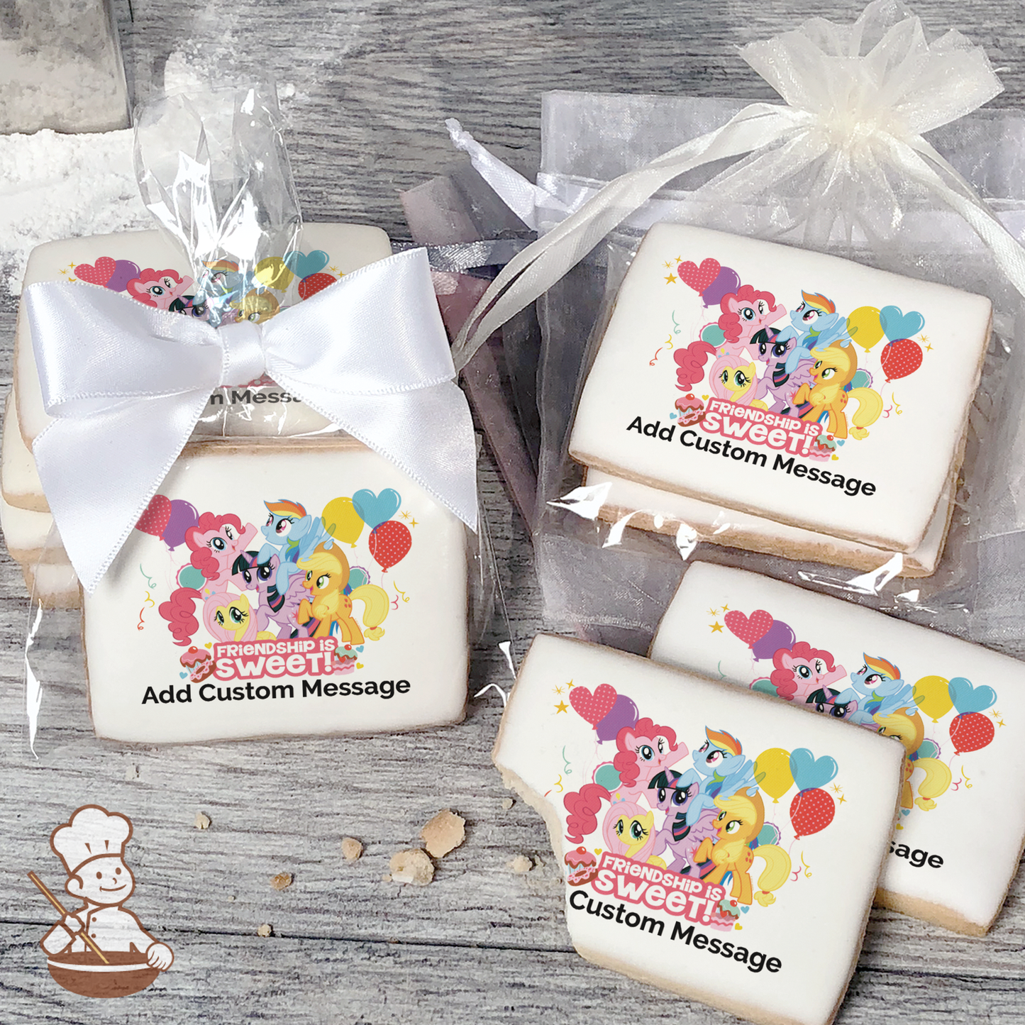 My Little Pony Friendship is Sweet Custom Message Cookies (Rectangle)