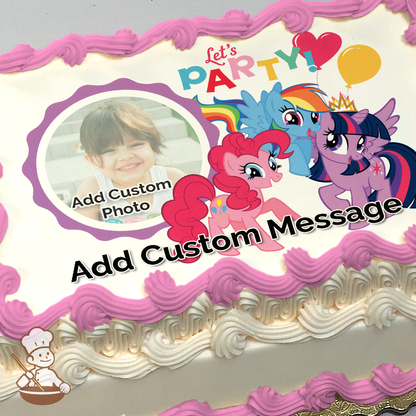 My Little Pony Lets Party Custom Photo Cake