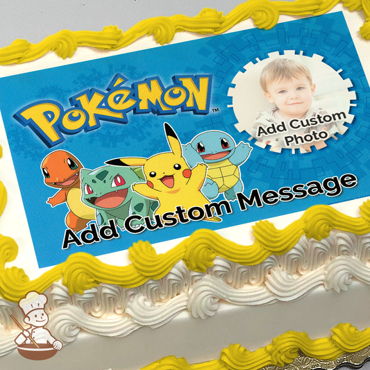 Pokemon Pikachu and Friends Custom Photo Cake