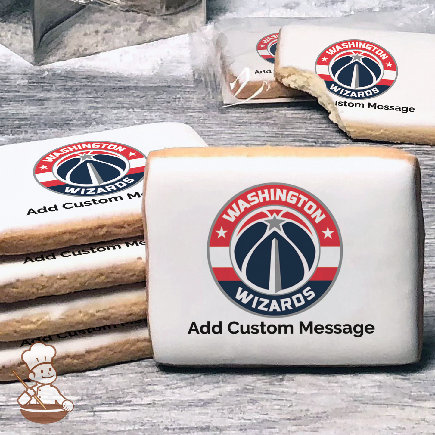NBA Washington Wizards Custom Message Cookies (Rectangle)