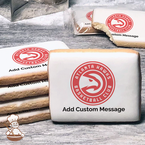 NBA Atlanta Hawks Custom Message Cookies (Rectangle)