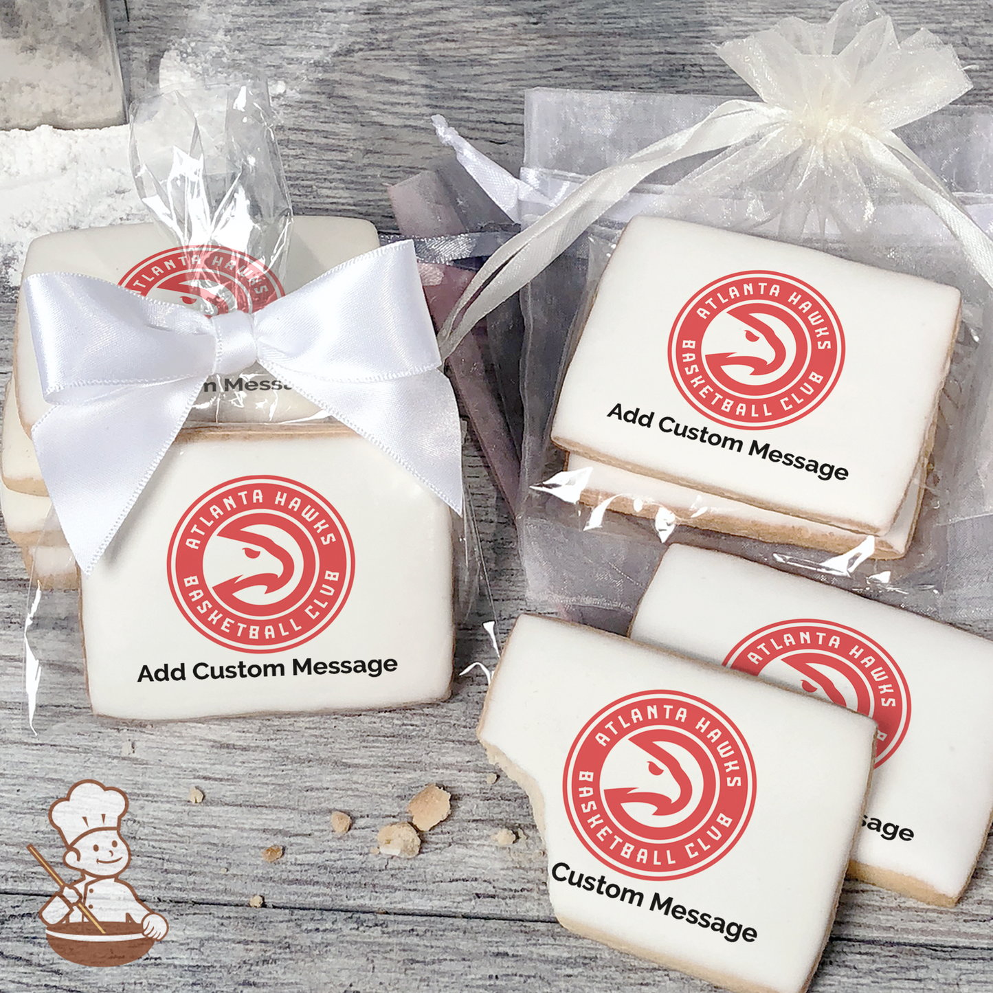 NBA Atlanta Hawks Custom Message Cookies (Rectangle)