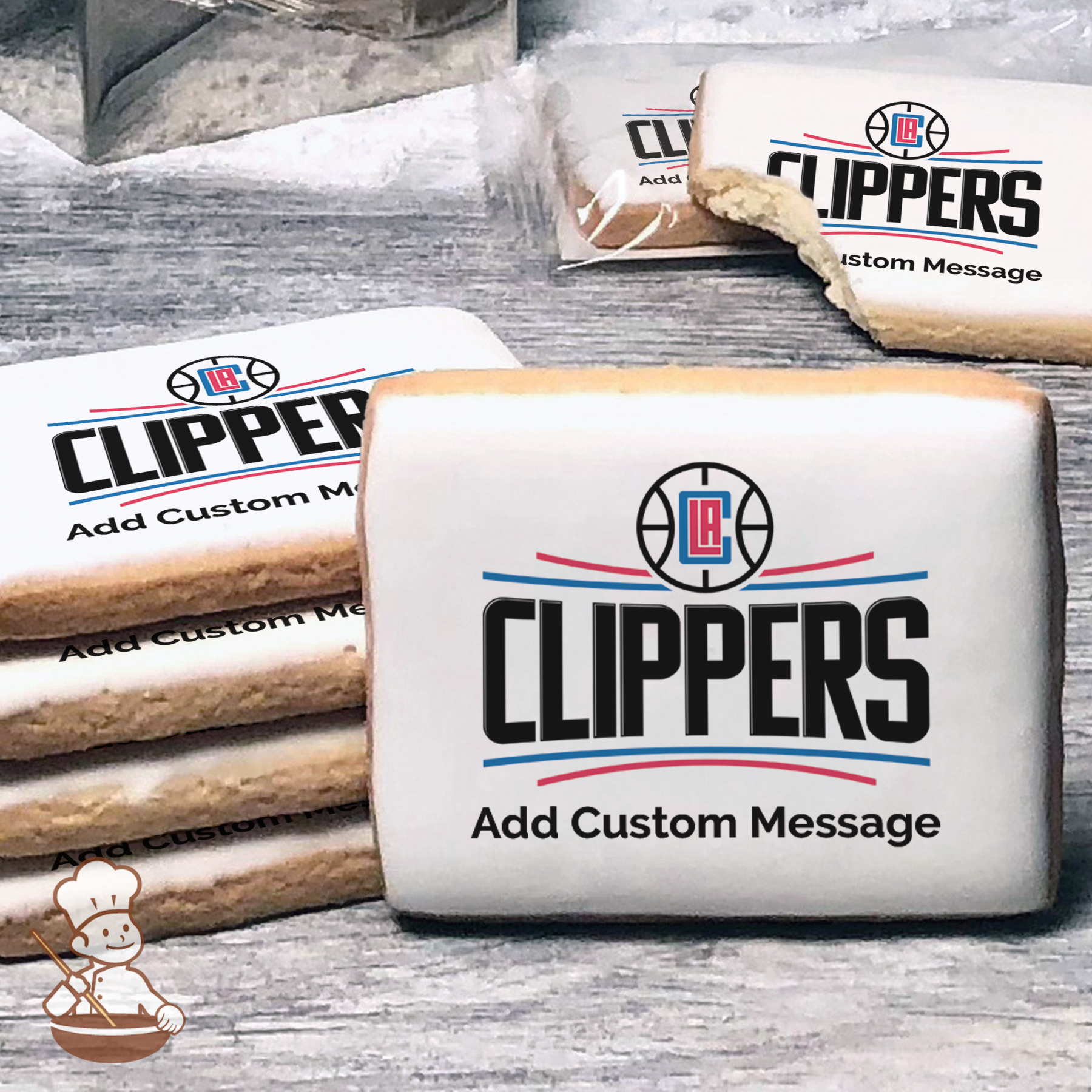 Clipper Cookies NBA Los Angeles Clippers Custom Message Cookies | Freedom Bakery