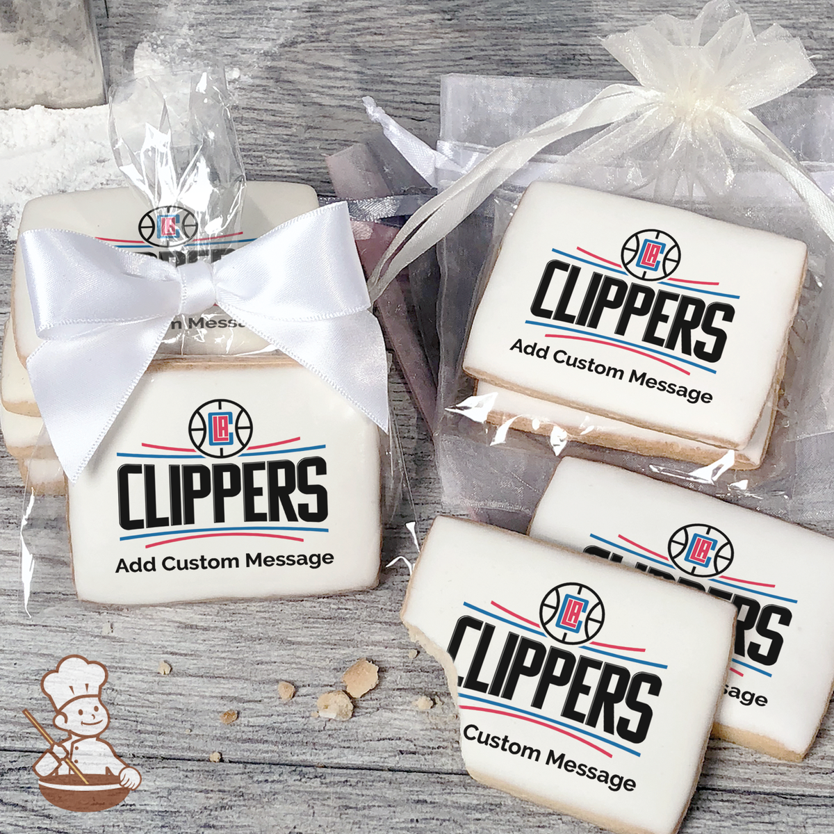 Clipper Cookies NBA Los Angeles Clippers Custom Message Cookies | Freedom Bakery