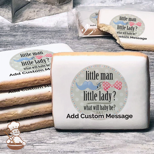 Little Man or Little Lady Custom Message Cookies (Rectangle)