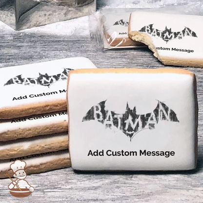 Batman Logo Custom Message Cookies (Rectangle)