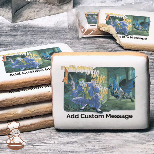 Batman and The Joker Custom Message Cookies (Rectangle)