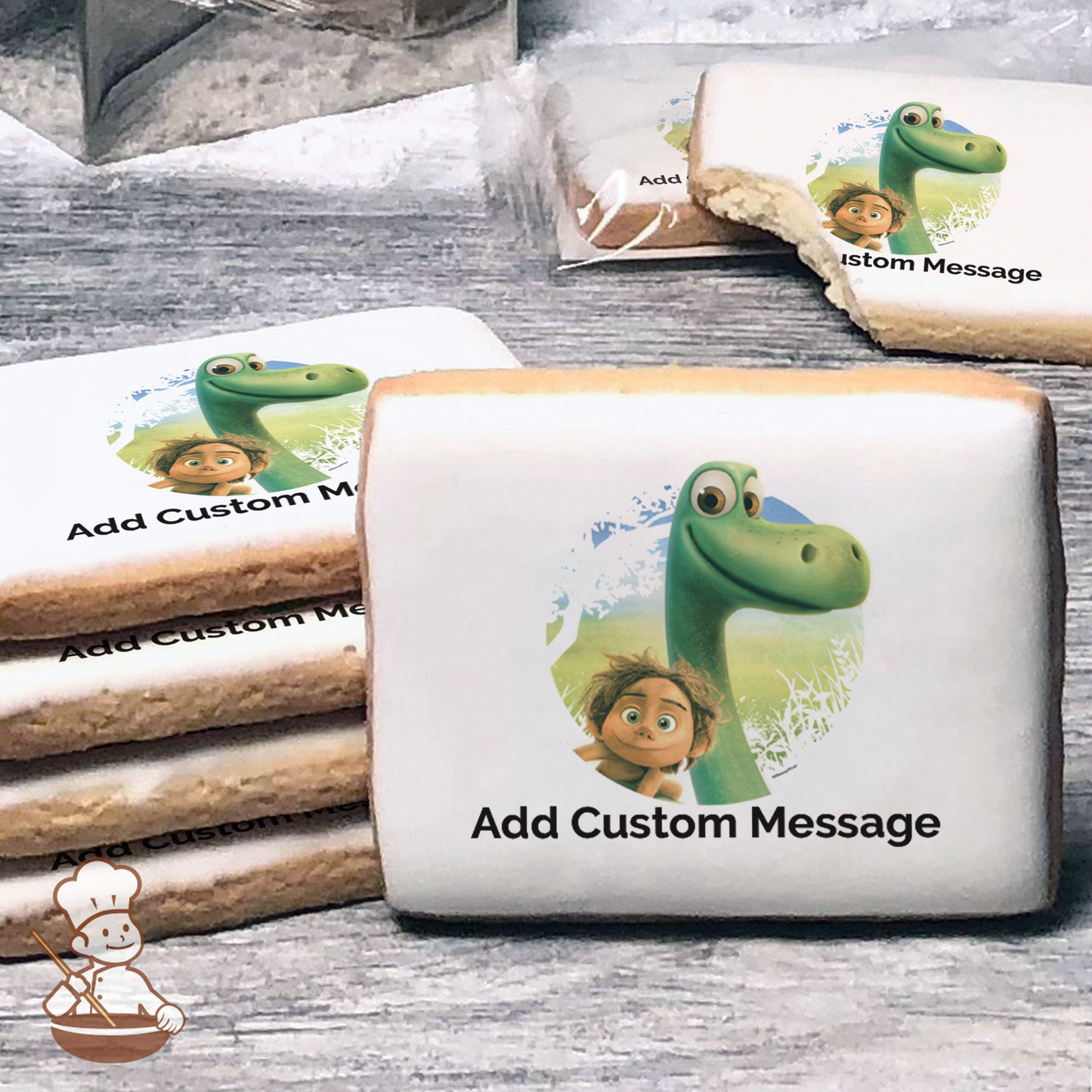 The Good Dinosaur Arlo and Spot Custom Message Cookies (Rectangle)