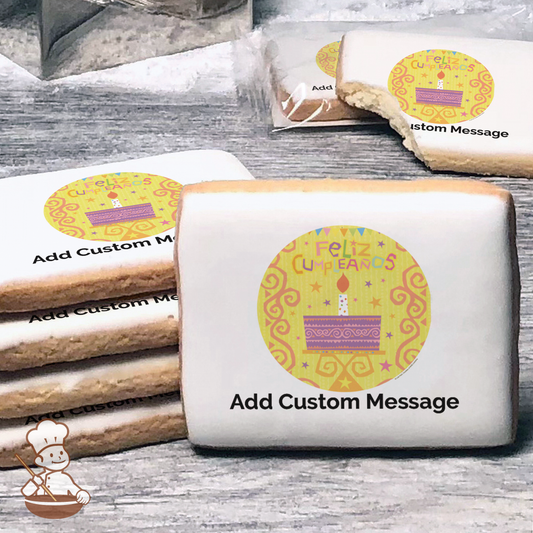 Cumpleanos 2 Layer Custom Message Cookies (Rectangle)