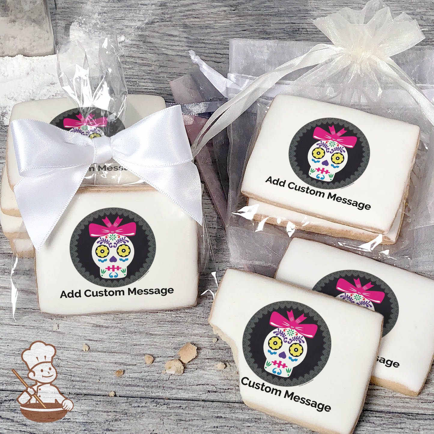 Dia De Los Muertos 2 Custom Message Cookies (Rectangle)