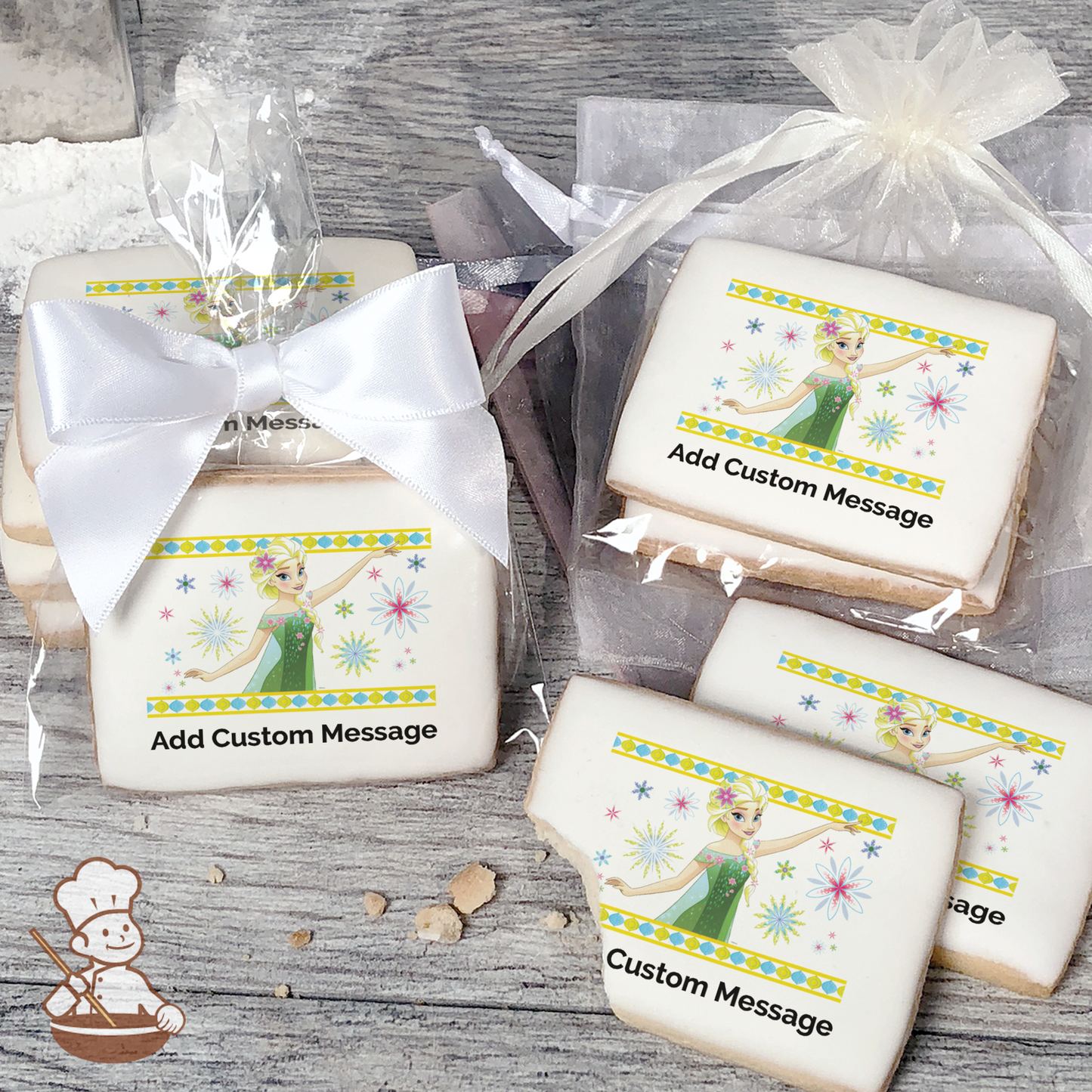 Frozen Fever Celebrate Summer Custom Message Cookies (Rectangle)