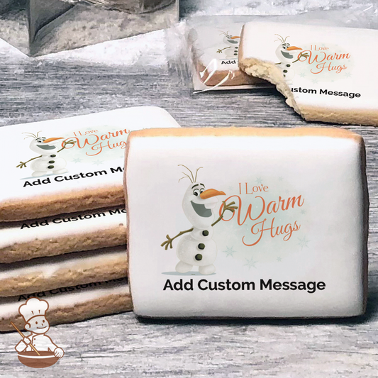 Frozen Olaf I Love Warm Hugs Custom Message Cookies (Rectangle)