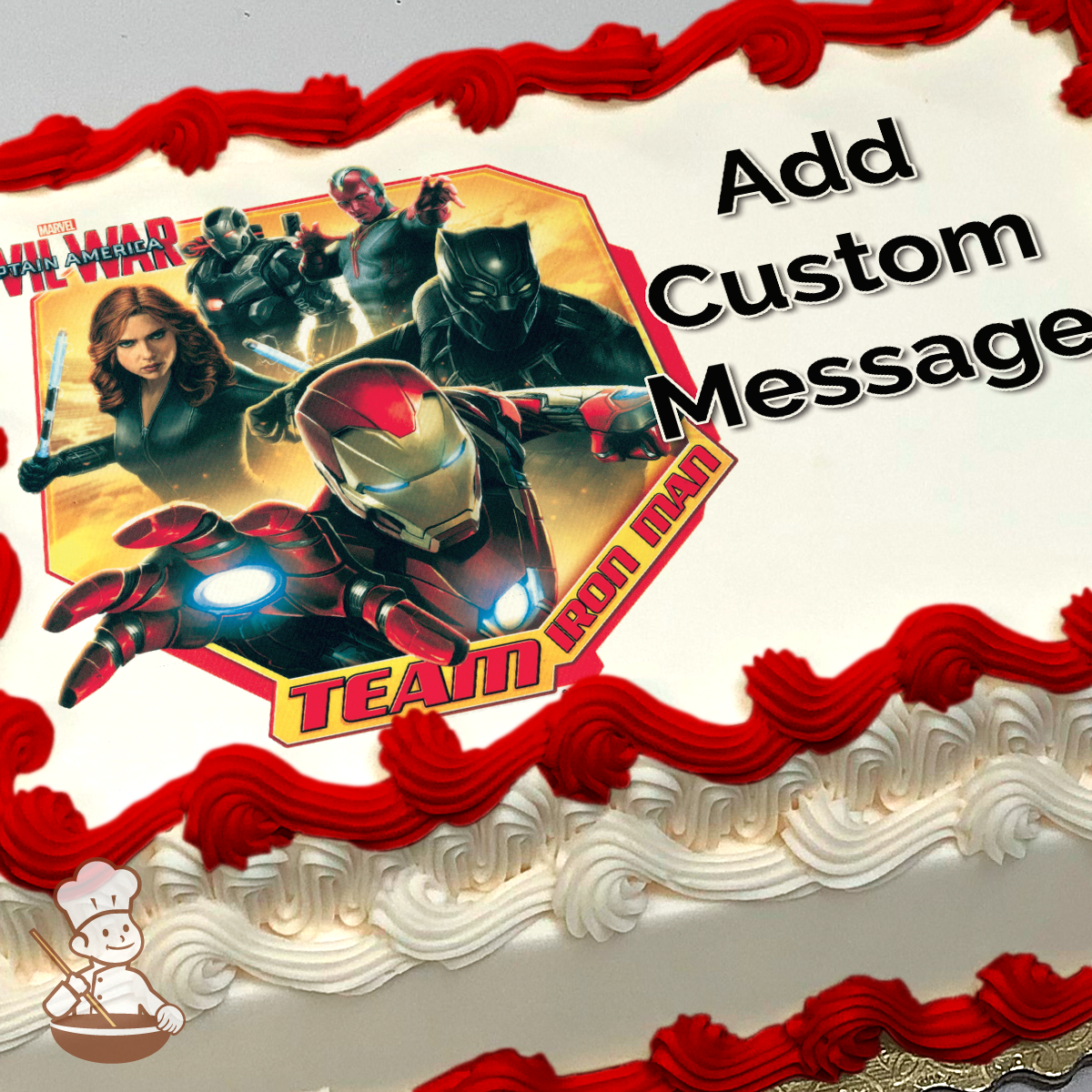 Marvels Captain America Civil War Team Iron Man Photo Cake