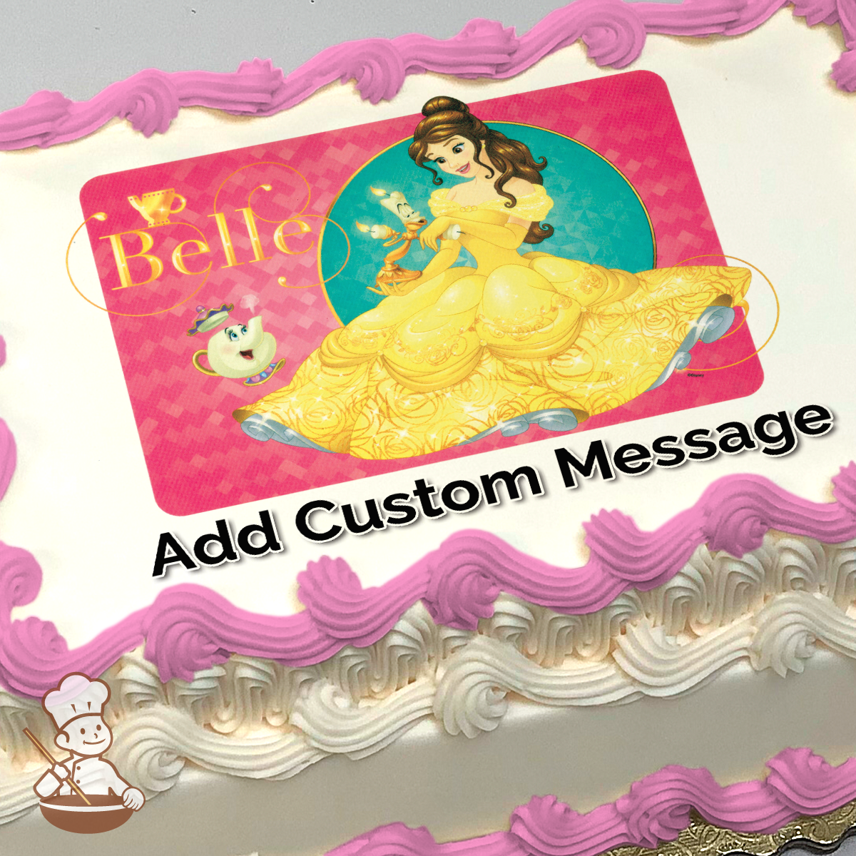 Disney Princess Belle Loyal Friends Photo Cake