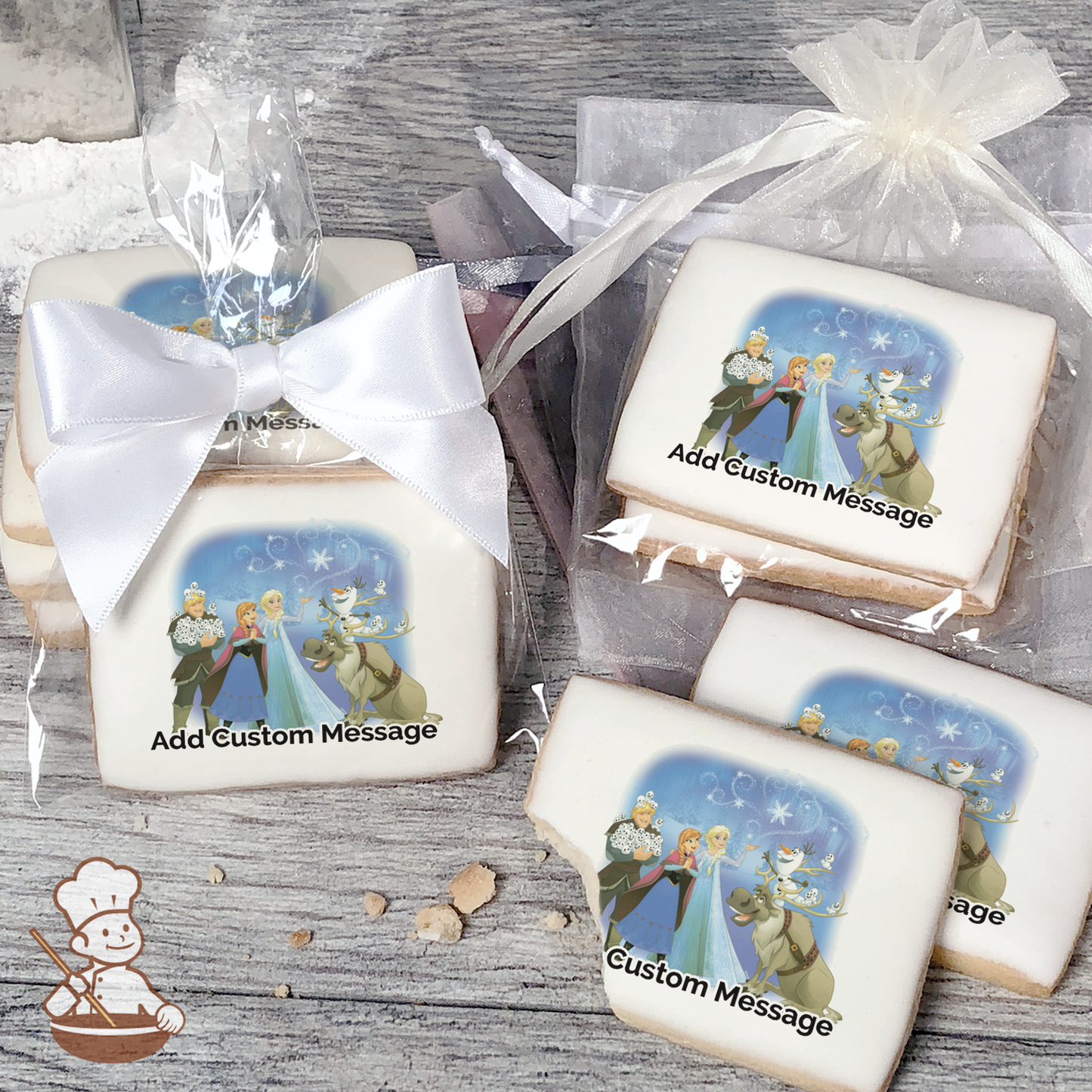 Frozen Northern Lights Custom Message Cookies (Rectangle)