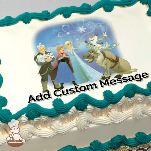 Frozen Northern Lights Photo Cake