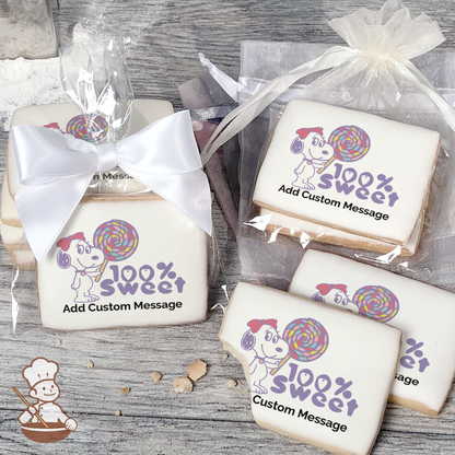 Peanuts 100Percent Sweet Custom Message Cookies (Rectangle)