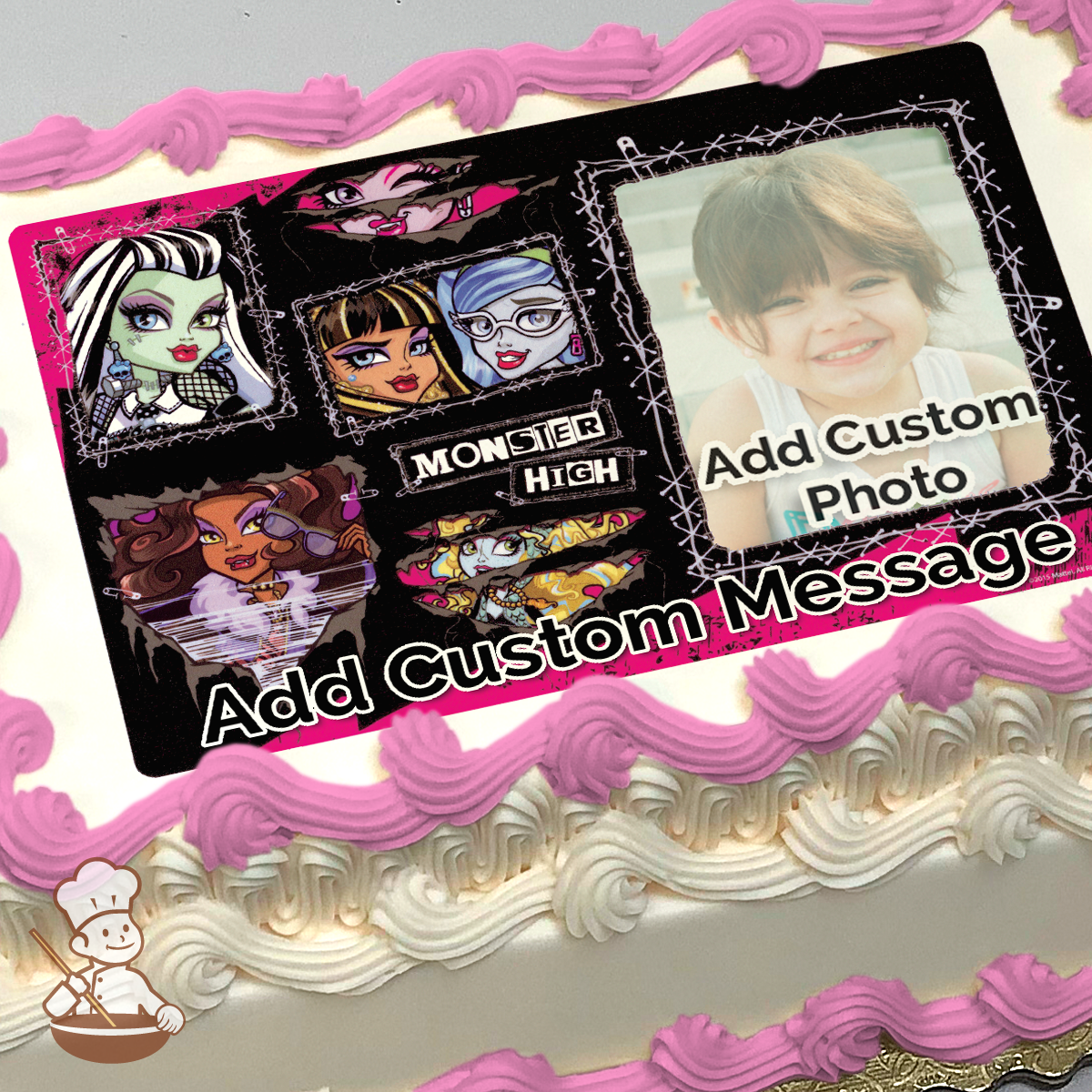 Monster High Scary Cute Custom Photo Cake