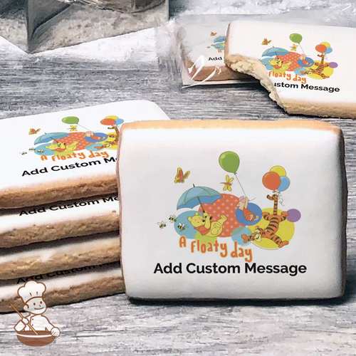 Winnie the Pooh Floaty Day Custom Message Cookies (Rectangle)