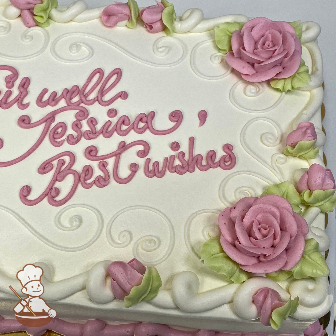 Roses and Scrolls Cake – Freedom Bakery