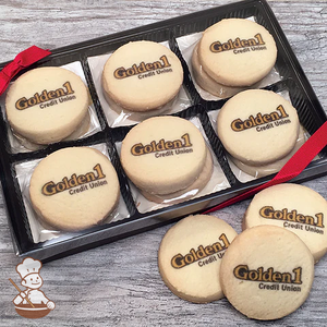Round Unfrosted Logo Cookie Emblem Gift Box