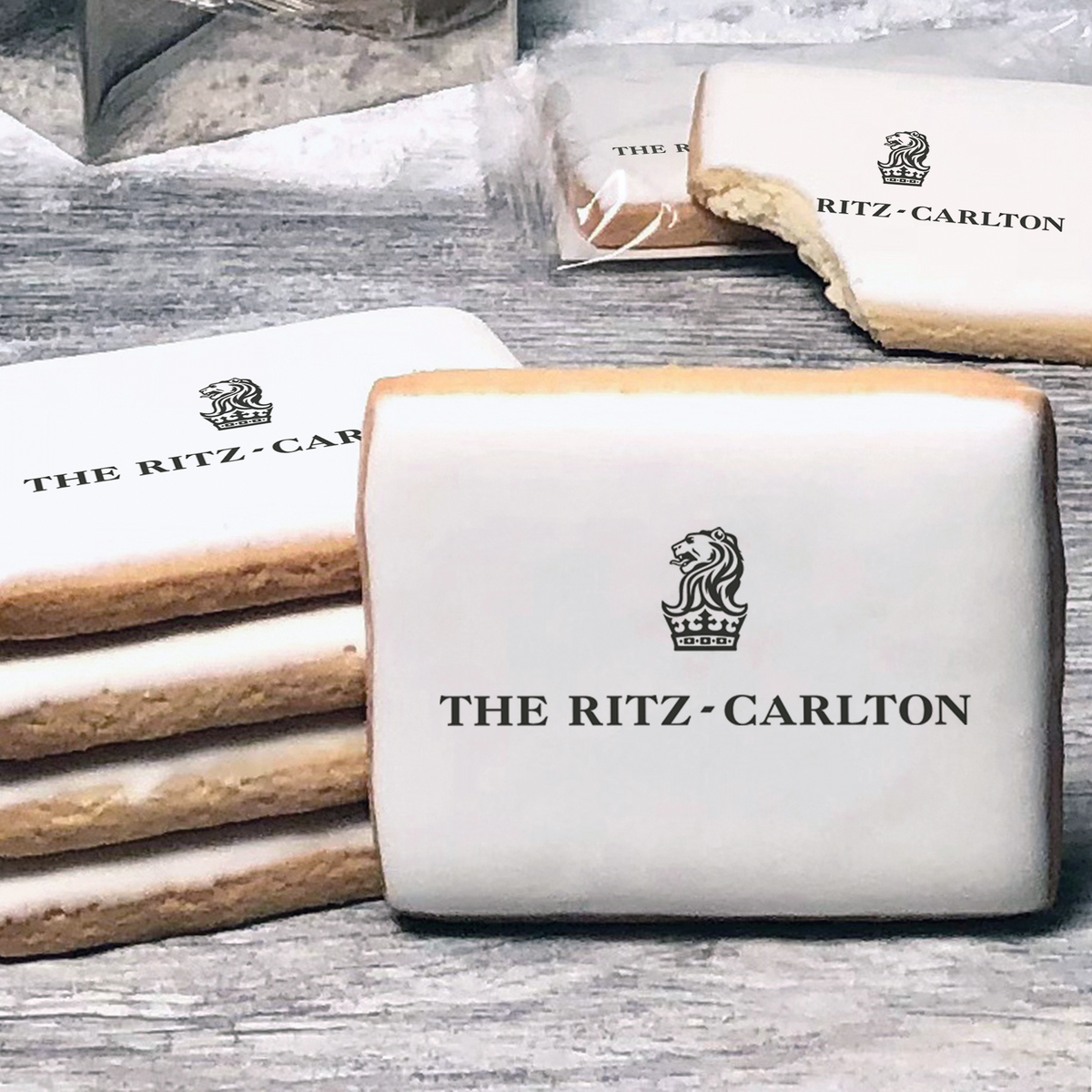 Ritz Rectangles Ritz Carlton Logo Cookies | Freedom Bakery
