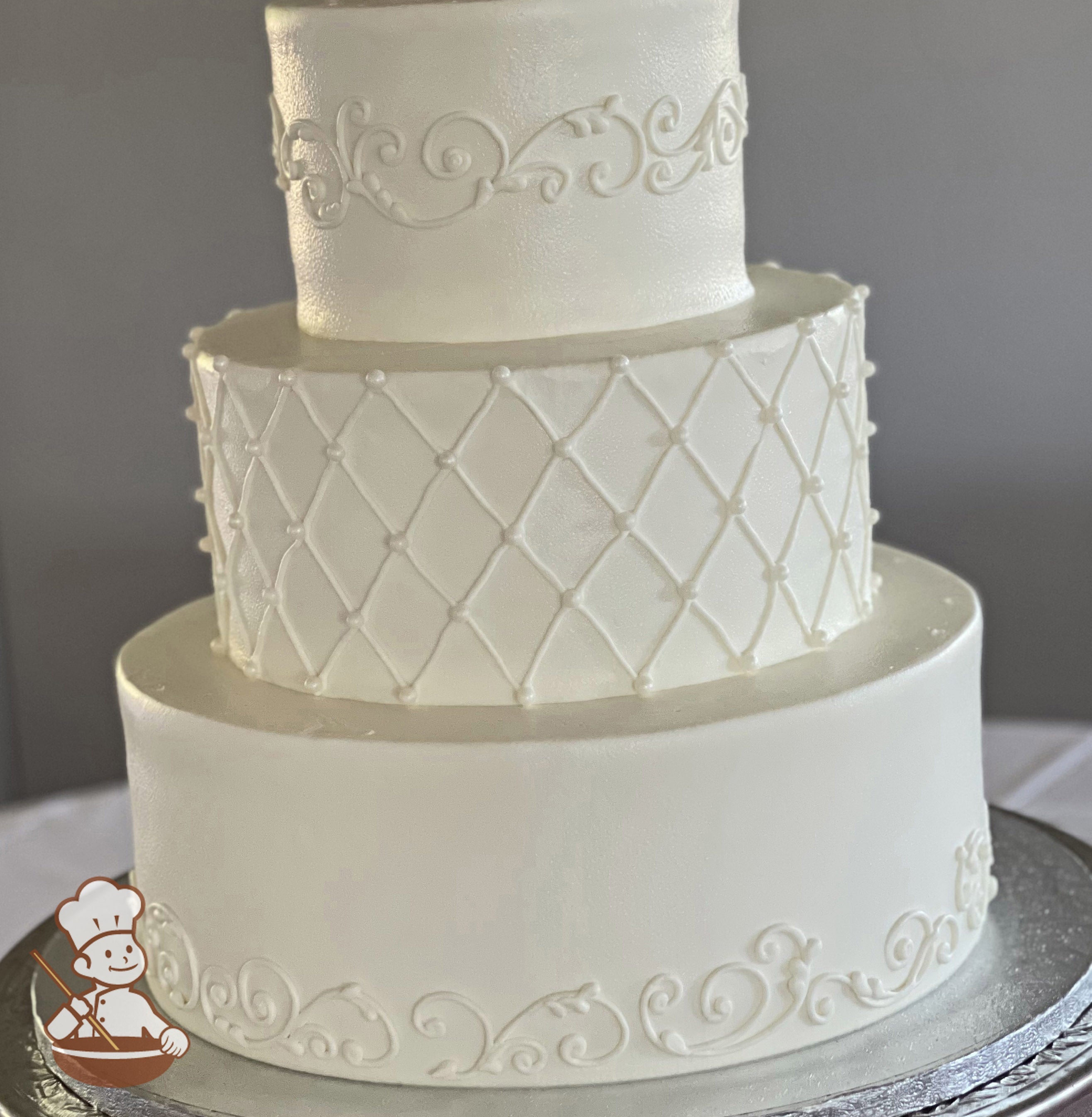 Piped Quilt Pattern, Elegant Cake | Freedom Bakery