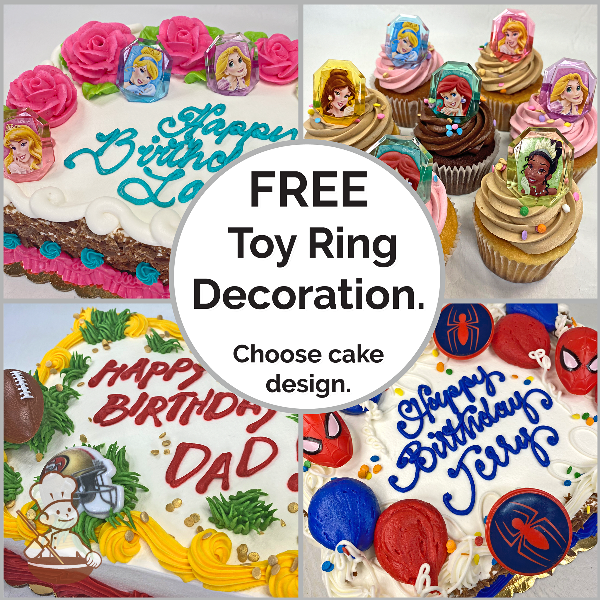 Fishing Lure and Bobber Toy Ring Cake or Cupcake – Freedom Bakery