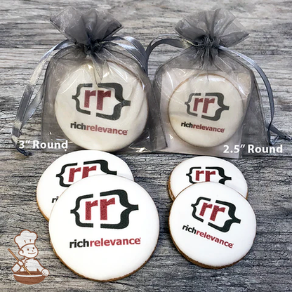 Round Custom Logo Cookies