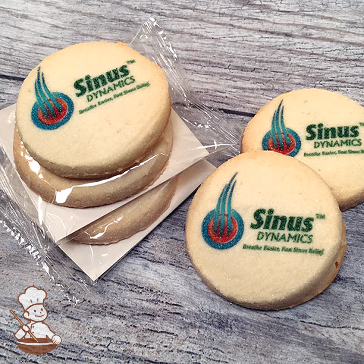 Round Custom Unfrosted Logo Cookies